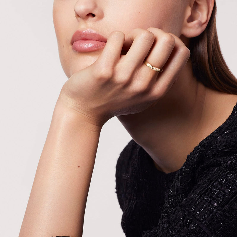 CHANEL Coco Crush Ring-CHANEL Coco Crush Ring in 18 karat yellow gold quilted motif.