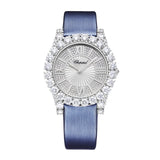 Chopard L'Heure Du Diamant 35mm-Chopard L'Heure Du Diamant - 139419-1601 - Chopard L'Heure Du Diamant in a 35mm white gold case with pavé diamond guilloché mother-of-pearl dial on satin strap, featuring an automatic movement with approximately 42 hours power reserve.