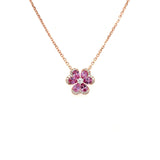 Clover Pink Sapphire Diamond Necklace-Clover Pink Sapphire Diamond Necklace - SNTIJ00562