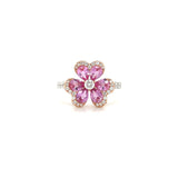 Clover Pink Sapphire Diamond Ring-Clover Pink Sapphire Diamond Ring - SRTIJ02231