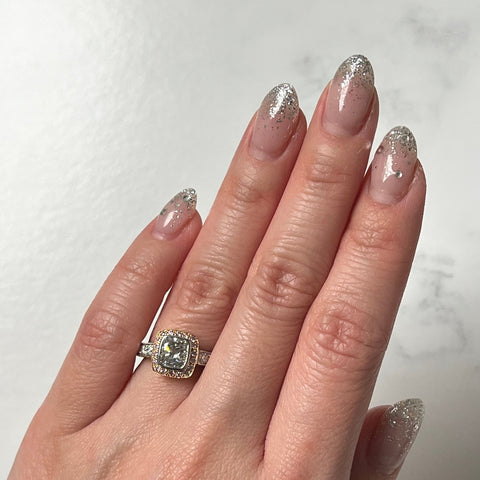 Cushion-cut Diamond Engagement Ring-Cushion-cut Diamond Engagement Ring - DRMFI00216