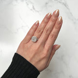 Rahaminov Diamonds Cushion-Cut Halo Double Row Engagement Ring-Cushion-cut Halo Double Row Engagement Ring - DRRAH00125