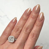 Rahaminov Diamonds Cushion-Cut Halo Double Row Engagement Ring-Cushion-cut Halo Double Row Engagement Ring - DRRAH00125