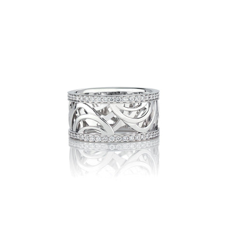 De Beers Aria White Gold Band-De Beers Aria White Gold Band -