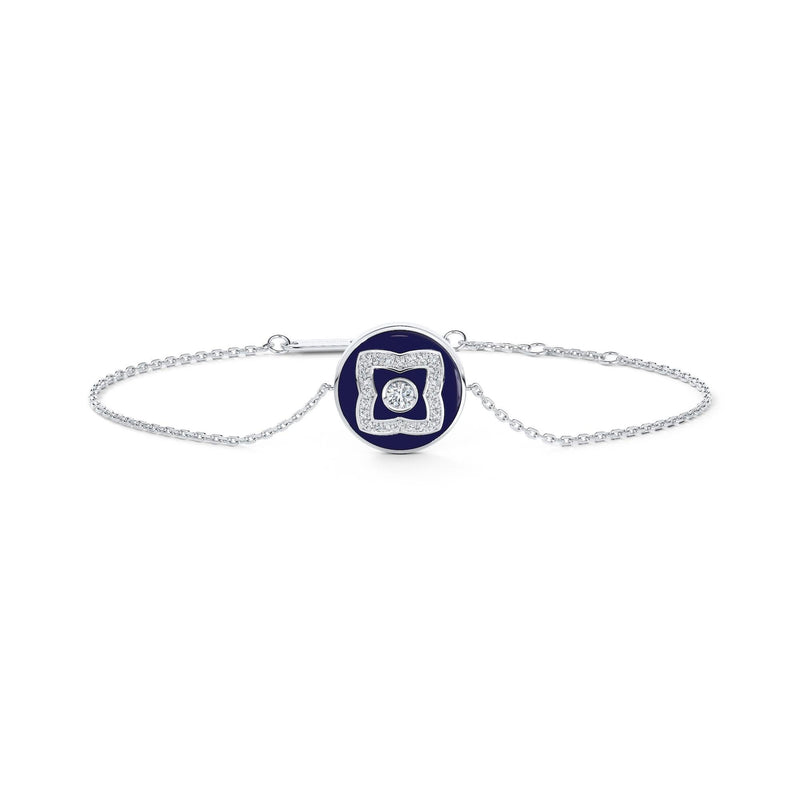 De Beers Lotus by De Beers Blue Enamel Bracelet-De Beers Enchanted Lotus Blue Enamel Bracelet - B1032690018