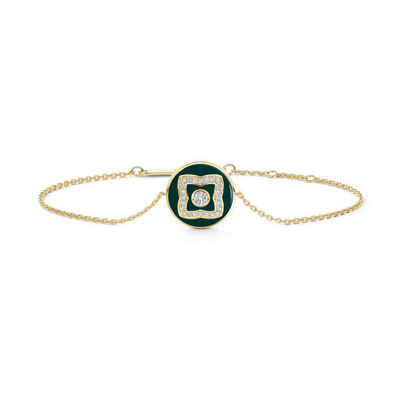 De Beers Lotus by De Beers Green Enamel Bracelet-De Beers Enchanted Lotus Green Enamel Bracelet - B1032680018