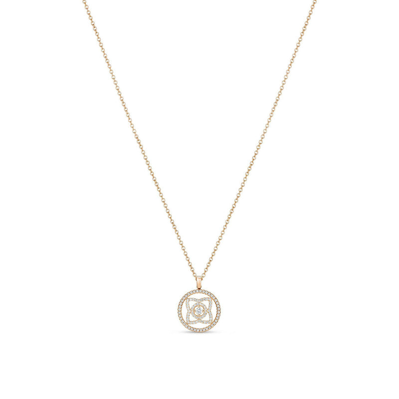 De Beers Lotus by De Beers Medal Necklace-De Beers Enchanted Lotus Medal Pendant in Rose Gold -