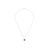 De Beers Enchanted Lotus Lapis Lazuli Necklace-De Beers Enchanted Lotus Pendant in White Gold and Lapis Lazuli -