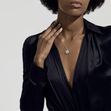 De Beers Enchanted Lotus Turquoise Necklace-De Beers Enchanted Lotus Pendant in White Gold and Turquoise -