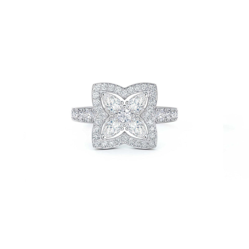 De Beers Lotus by De Beers Ring-De Beers Enchanted Lotus Ring - R103940 - De Beers Enchanted Lotus Ring in 18 karat white gold with diamonds totaling 1.09 carats.