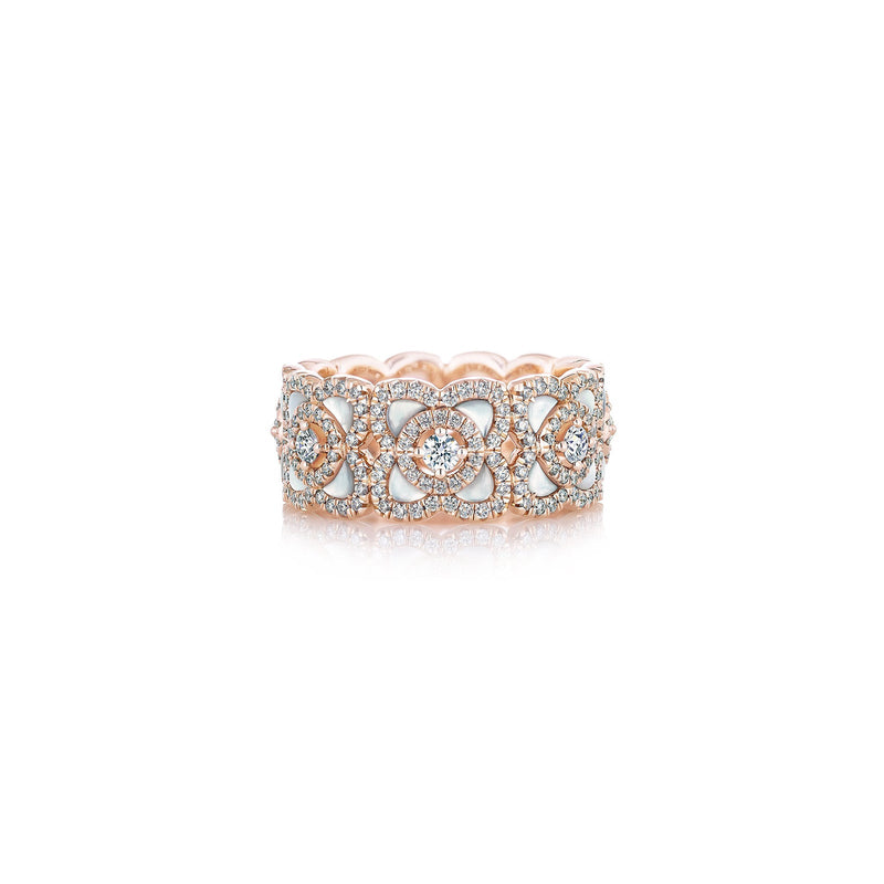 De Beers Lotus by De Beers Rose Gold and White Mother of Pearl Band-De Beers Enchanted Lotus Rose Gold and White Mother of Pearl Band - J1FK84Z00K53