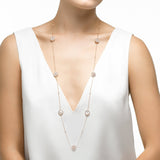 De Beers Enchanted Lotus Mother-of-Pearl Sautoir Necklace-De Beers Enchanted Lotus Rose Gold & White Mother of Pearl Sautoir Necklace -