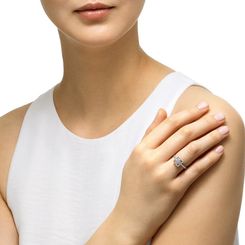 De Beers Lotus by De Beers Single Motif Ring-De Beers Enchanted Lotus Single Motif Ring -