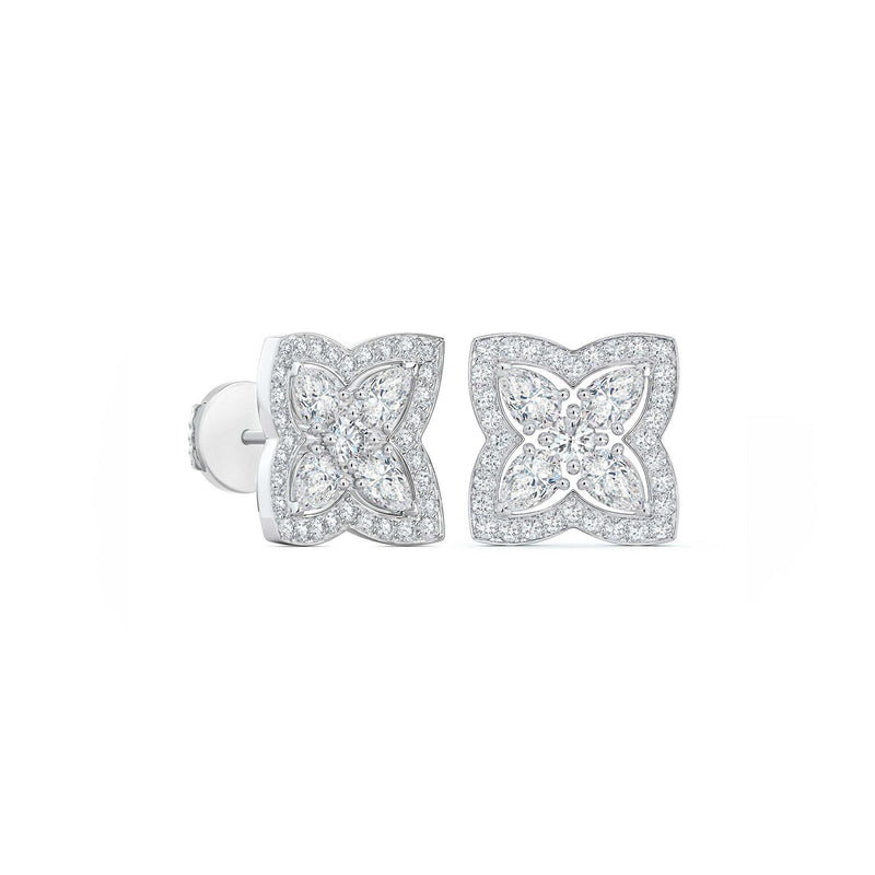 De Beers Lotus by De Beers Stud Earrings-De Beers Enchanted Lotus Stud Earrings - E103446