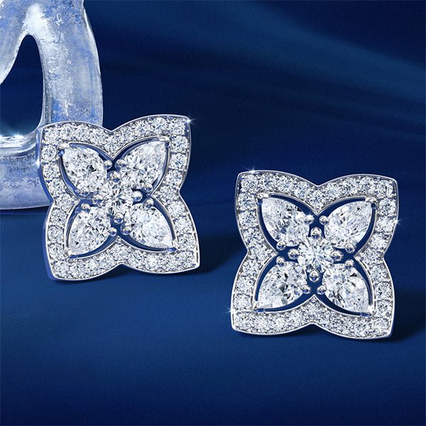De Beers Lotus by De Beers Stud Earrings-De Beers Enchanted Lotus Stud Earrings - E103446