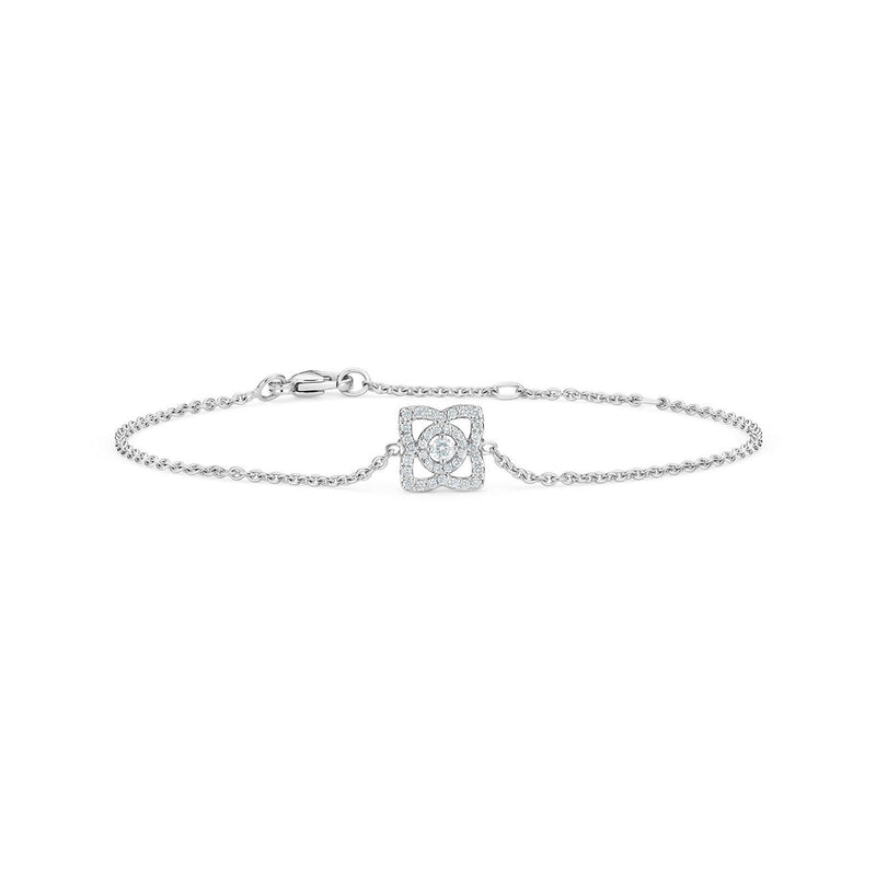 De Beers Lotus by De Beers White Gold Bracelet-De Beers Enchanted Lotus White Gold Bracelet - J3FK19Z00W18 - De Beers Enchanted Lotus White Gold Bracelet in 18 karat white gold with diamonds totaling 0.16 carat.