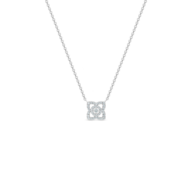 De Beers Lotus by De Beers Diamond Necklace-De Beers Enchanted Lotus White Gold Small Pendant - J5FK19Z00W45