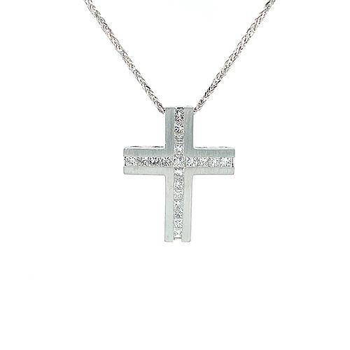 Diamond Cross Pendant and Chain-Diamond Cross Pendant and Chain -