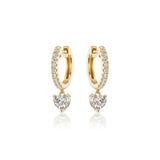 Diamond Dangle Huggie Earrings-Diamond Dangle Huggie Earrings - 46307