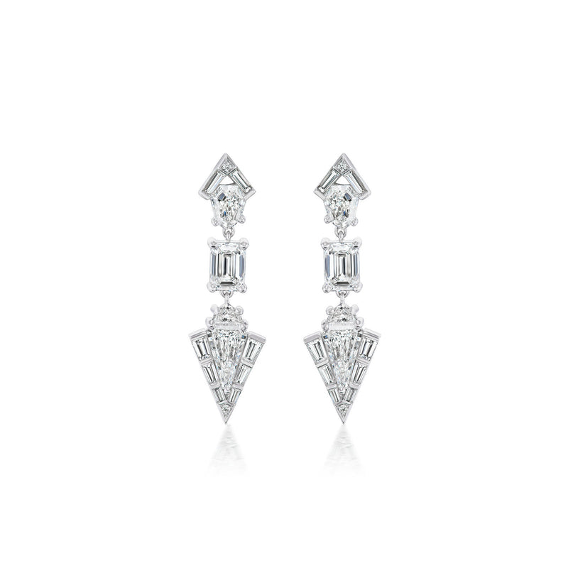 Diamond Drop Earrings-Diamond Earrings - DENKA04202