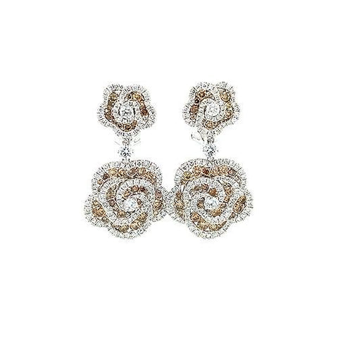 Diamond Flower Earrings-Diamond Flower Earrings -
