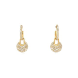 Diamond Huggie Earrings with Charms-Diamond Huggie Earrings with Charms - DEDRA05050