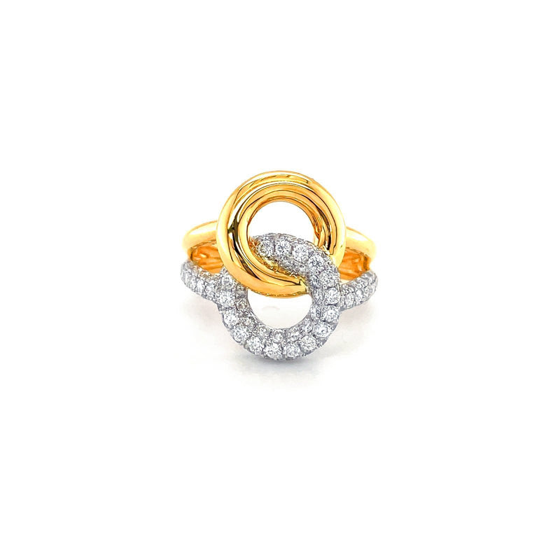 Interlocking Circles Diamond Ring-Diamond Ring Two Tone - DRDRA10223