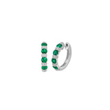 Emerald Diamond Hoop Earrings-Emerald Diamond Hoop Earrings - E6232-EM