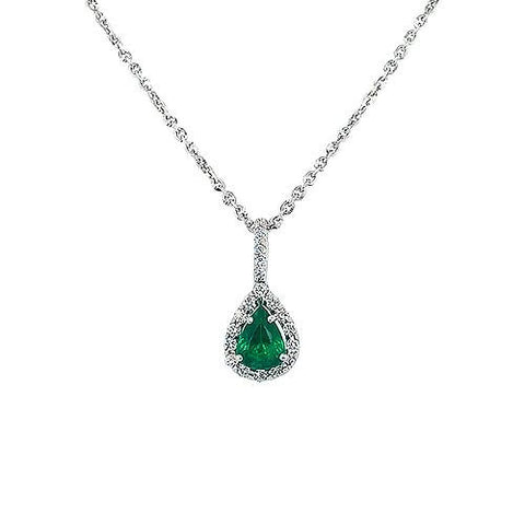 Emerald Diamond Pendant and Chain-Emerald Diamond Pendant and Chain -