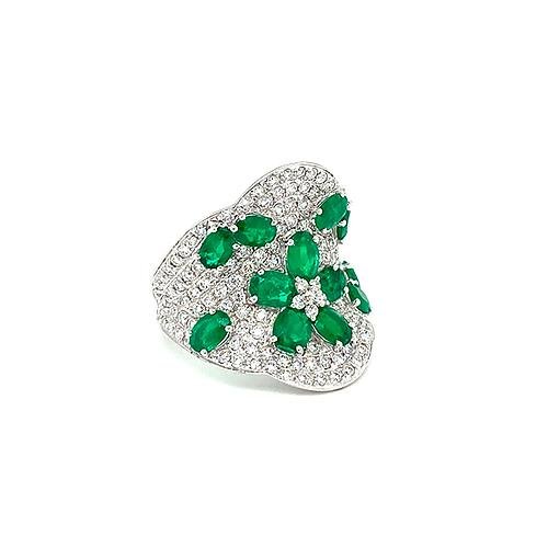 Emerald Diamond Ring-Emerald Diamond Ring -