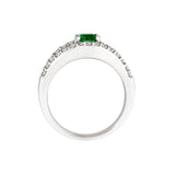Emerald Diamond Ring-Emerald Diamond Ring - ERNEL00224