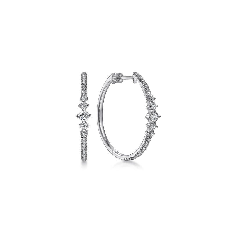 Gabriel & Co. Diamond Classic Hoop Earrings 30mm-Gabriel &amp; Co. Diamond Classic Hoop Earrings in 14 karat white gold.&nbsp;