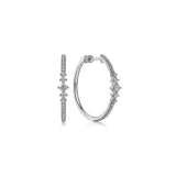 Gabriel & Co. Diamond Classic Hoop Earrings 30mm-Gabriel &amp; Co. Diamond Classic Hoop Earrings in 14 karat white gold.&nbsp;