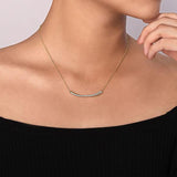 Gabriel & Co. Bujukan Bead and Diamond Pavé Curved Bar Necklace-Gabriel & Co. Bujukan Bead and Diamond Pavé Curved Bar Necklace - NK6367M45JJ