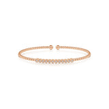 Gabriel & Co. Bujukan Bead Cuff Bracelet with Bezel Set Diamond Stations-Gabriel & Co. Bujukan Bead Cuff Bracelet with Bezel Set Diamond Stations - BG4118K45J