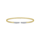 Gabriel & Co. Bujukan Bead Cuff Bracelet with Diamond Pavé Bars-Gabriel & Co. Bujukan Bead Cuff Bracelet with Diamond Pavé Bars - BG4218-6Y45JJ