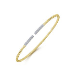 Gabriel & Co. Bujukan Bead Cuff Bracelet with Diamond Pavé Bars-Gabriel & Co. Bujukan Bead Cuff Bracelet with Diamond Pavé Bars - BG4218-6Y45JJ