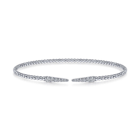 Gabriel & Co. Bujukan Bead Cuff Bracelet with Diamond Pavé Spikes-Gabriel & Co. Bujukan Bead Cuff Bracelet with Diamond Pavé Spikes - BG4216-6W45JJ