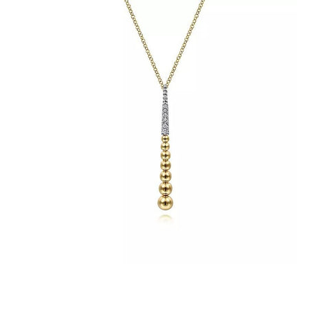 Gabriel & Co. Bujukan Bead Y Necklace with Diamond Pavé Accent-Gabriel & Co. Bujukan Bead Y Necklace with Diamond Pavé Accent - NK6446M45JJ