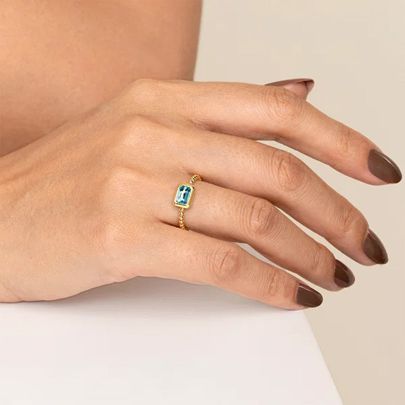 Gabriel & Co. Bujukan Blue Topaz Stackable Ring-Gabriel & Co. Bujukan Blue Topaz Stackable Ring - LR52684Y4JBT