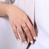 Gabriel & Co. Bujukan Diamond and Metal Bead Criss Cross Ring-Gabriel & Co. Bujukan Diamond and Metal Bead Criss Cross Ring - LR51628M45JJ