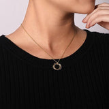 Gabriel & Co. Bujukan Interlocking Circles Pendant Necklace with Diamond Pavé-Gabriel & Co. Bujukan Interlocking Circles Pendant Necklace with Diamond Pavé - NK6360M45JJ
