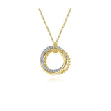 Gabriel & Co. Bujukan Interlocking Circles Pendant Necklace with Diamond Pavé-Gabriel & Co. Bujukan Interlocking Circles Pendant Necklace with Diamond Pavé - NK6360M45JJ