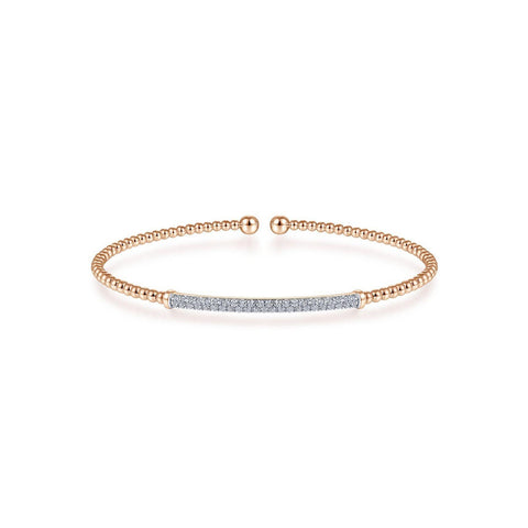 Gabriel & Co. Bujukan Split Cuff Bracelet with Diamond Pavé Bar-Gabriel & Co. Bujukan Split Cuff Bracelet with Diamond Pavé Bar - BG4262-62K45JJ