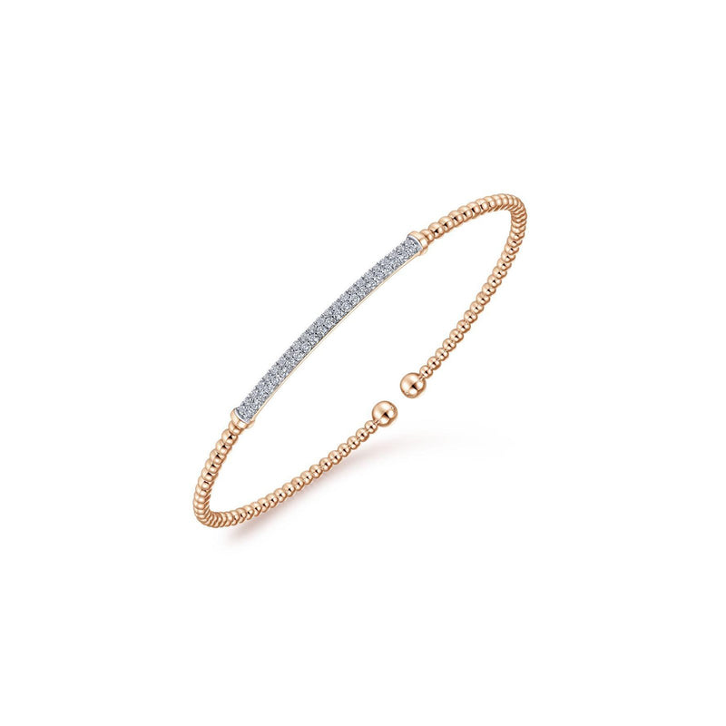 Gabriel & Co. Bujukan Split Cuff Bracelet with Diamond Pavé Bar-Gabriel & Co. Bujukan Split Cuff Bracelet with Diamond Pavé Bar - BG4262-62K45JJ