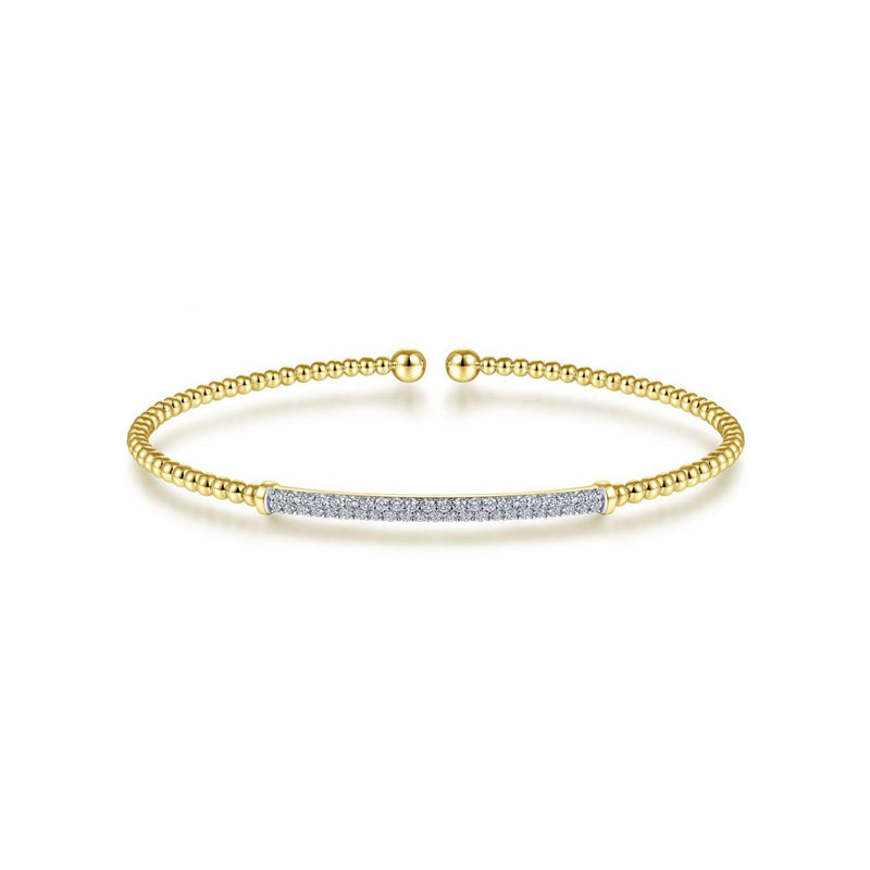 Gabriel & Co. Bujukan Split Cuff Bracelet with Diamond Pavé Bar-Gabriel & Co. Bujukan Split Cuff Bracelet with Diamond Pavé Bar - BG4262-62Y45JJ