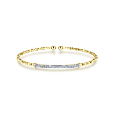 Gabriel & Co. Bujukan Split Cuff Bracelet with Diamond Pavé Bar-Gabriel & Co. Bujukan Split Cuff Bracelet with Diamond Pavé Bar - BG4262-62Y45JJ