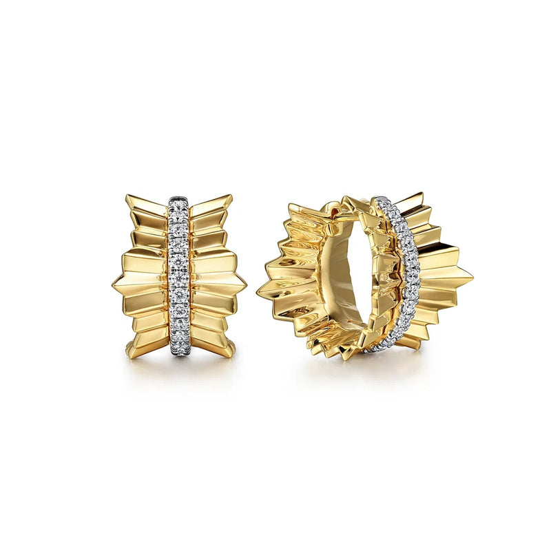 Gabriel & Co. Diamond Cut Texture Huggies-Gabriel & Co. Diamond Cut Texture Huggies - EG14854Y45JJ