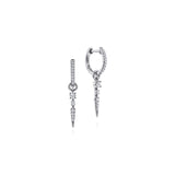 Gabriel & Co. Diamond Huggies with Spike Drops-Gabriel & Co. Diamond Huggies with Spike Drops - EG13945W45JJ