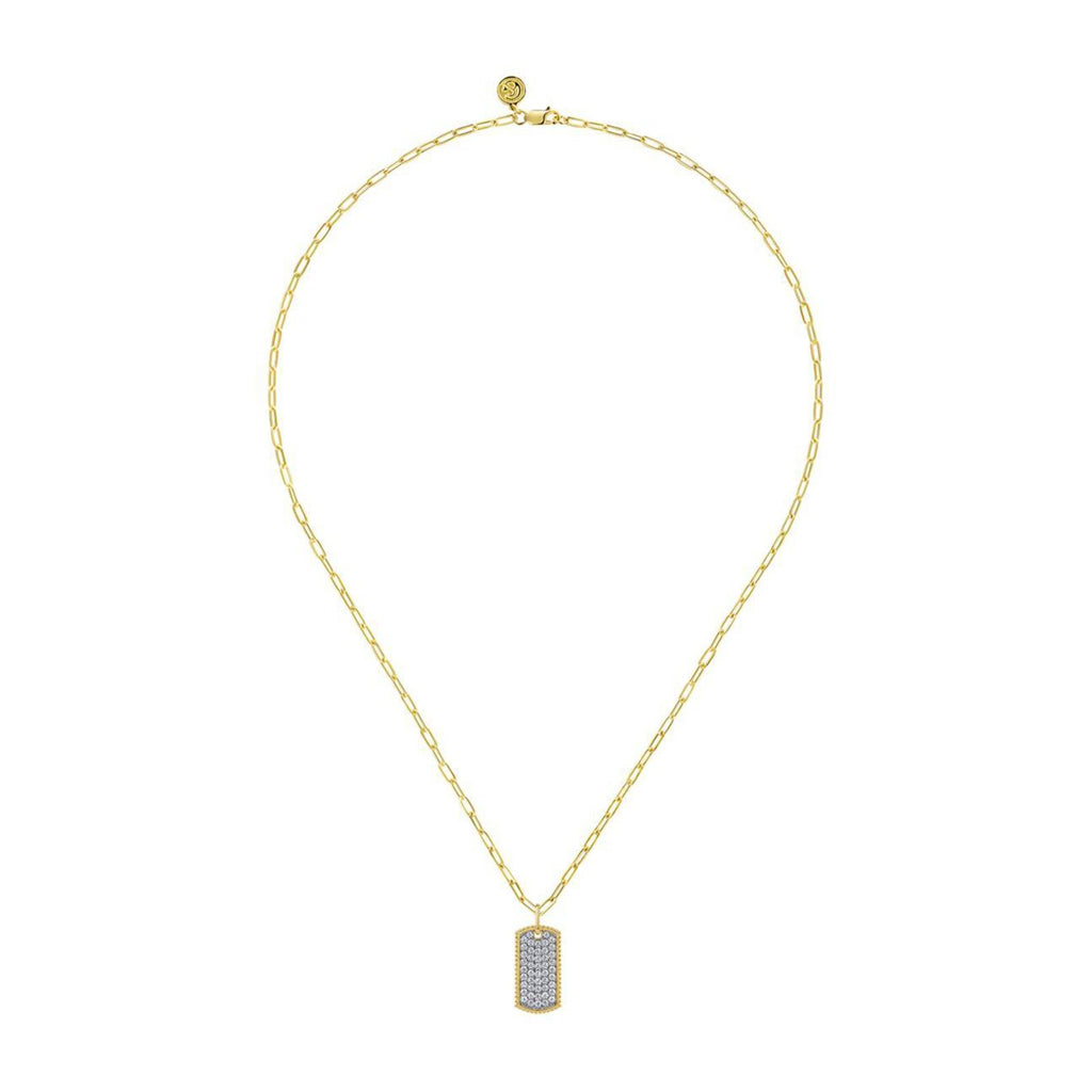 Gabriel & Co. Diamond Pavé Dog Tag Necklace-Gabriel & Co. Diamond Pavé Dog Tag Necklace - NK6842-18Y45JJ